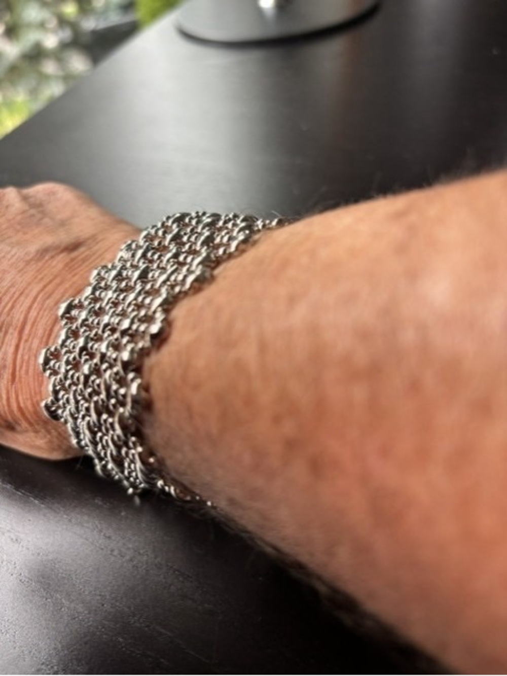 Multi-Row Chain Bracelet in Polished Silver